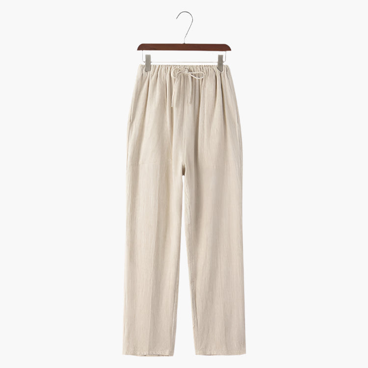 Relaxed Fit Soft Cotton Trousers - OutfitLondon