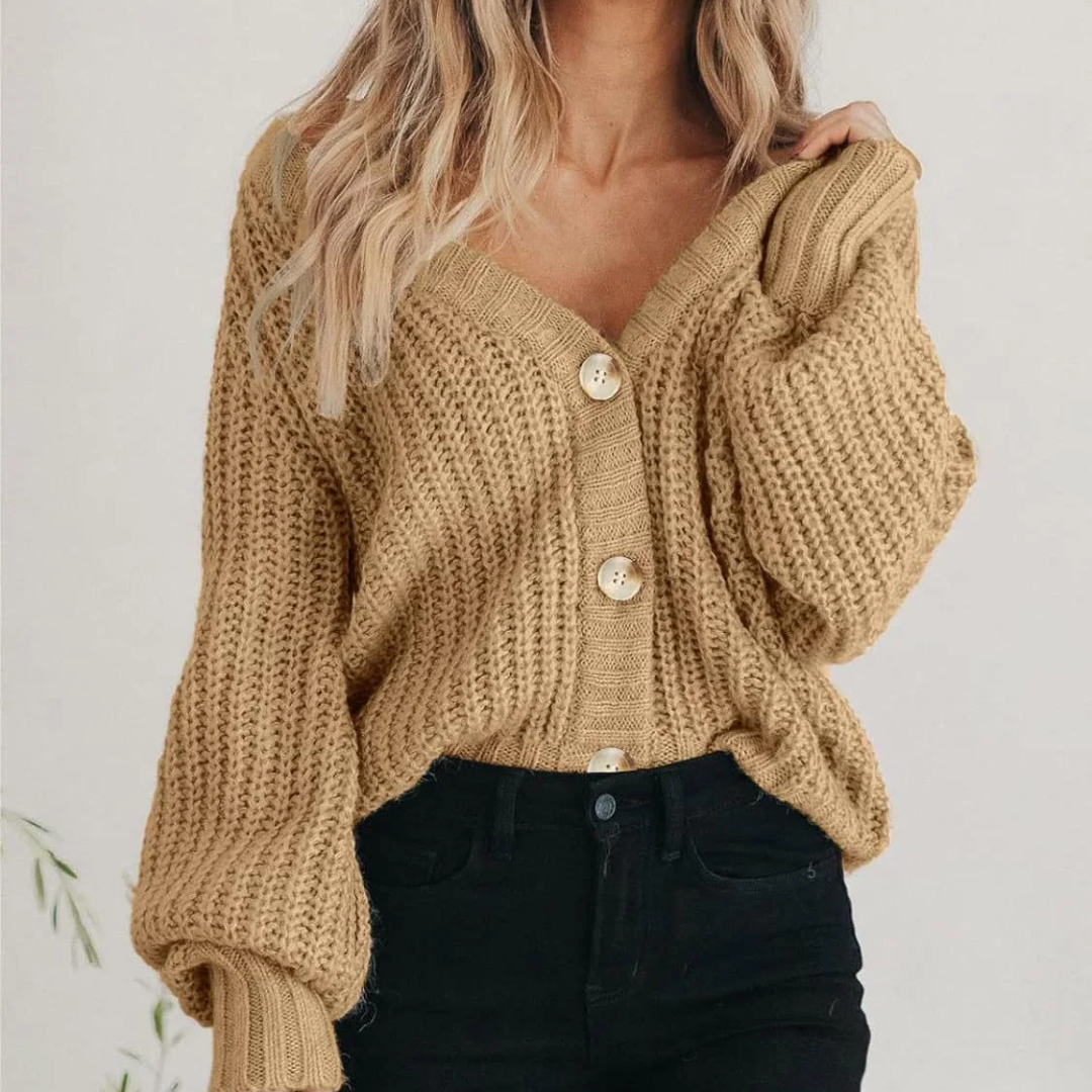 Cozy Oversized Button Front Cardigan - OutfitLondon