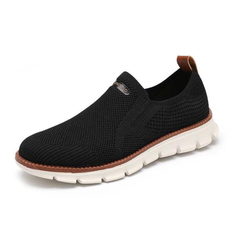 Soft Stretchy Slip On Sneakers Black - OutfitLondon