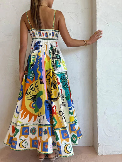 Trendy Graphic Print Slip Dress - Easy Chic Fashion
