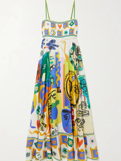 Trendy Graphic Print Slip Dress - Easy Chic Fashion