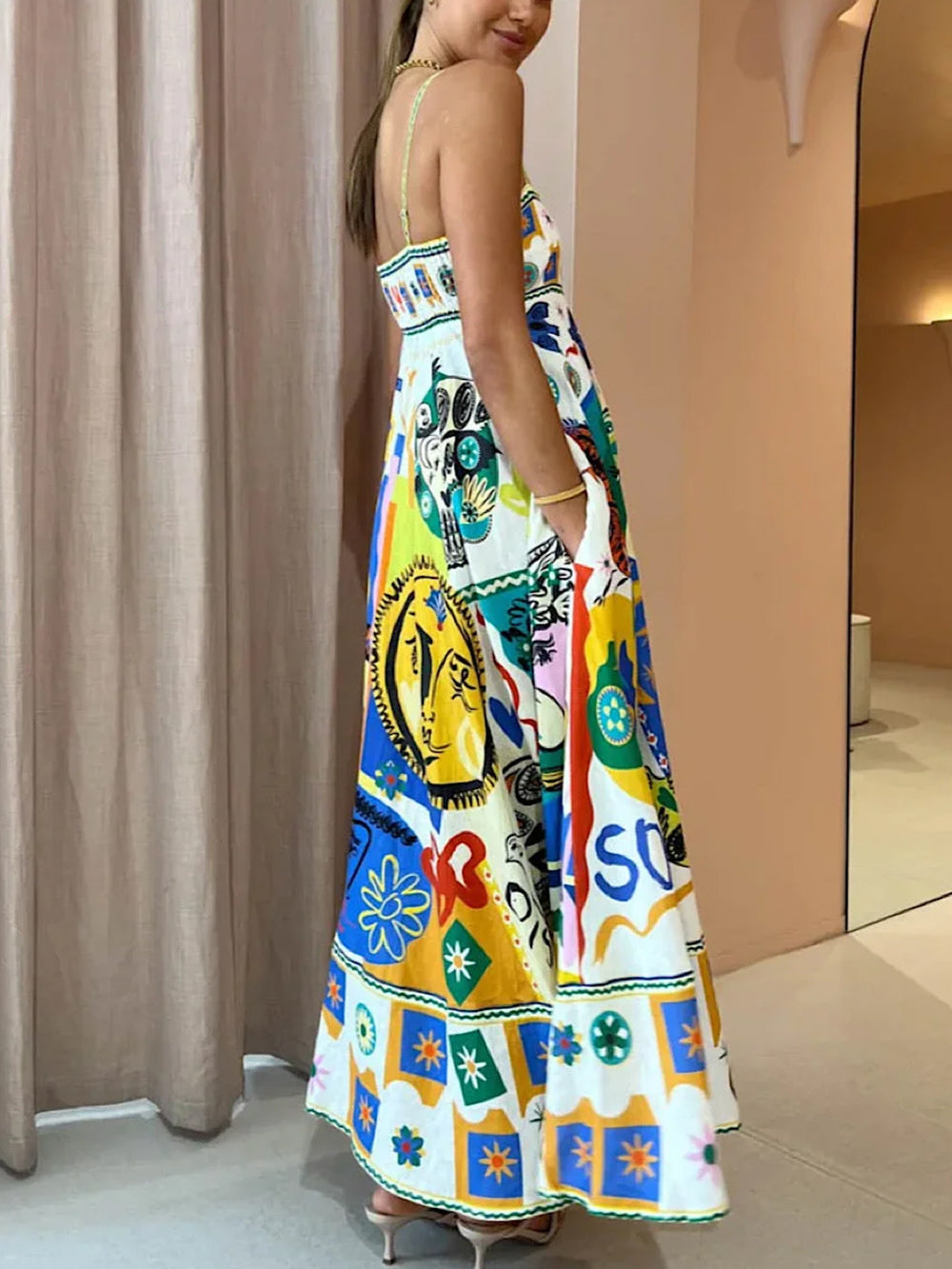 Trendy Graphic Print Slip Dress - Easy Chic Fashion