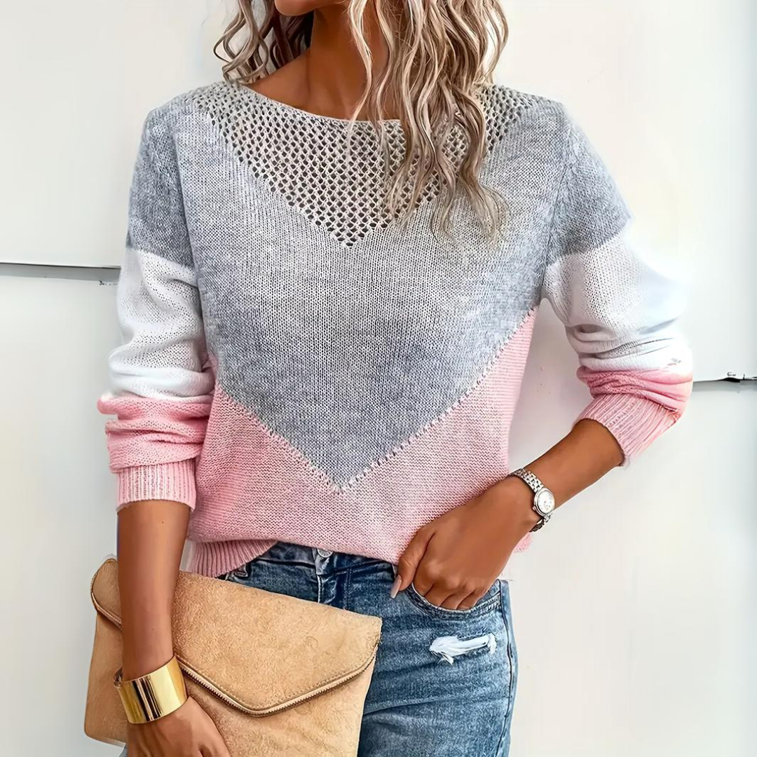 Women's Multicolor Crew Neck Sweater - OutfitLondon