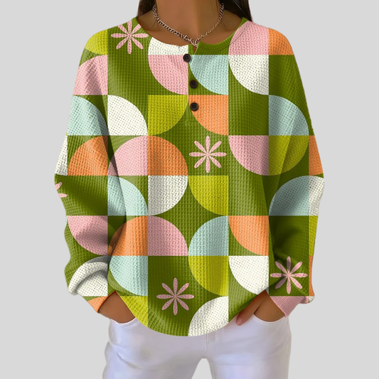 Stylish Sweater with Geometric Print Design - OutfitLondon