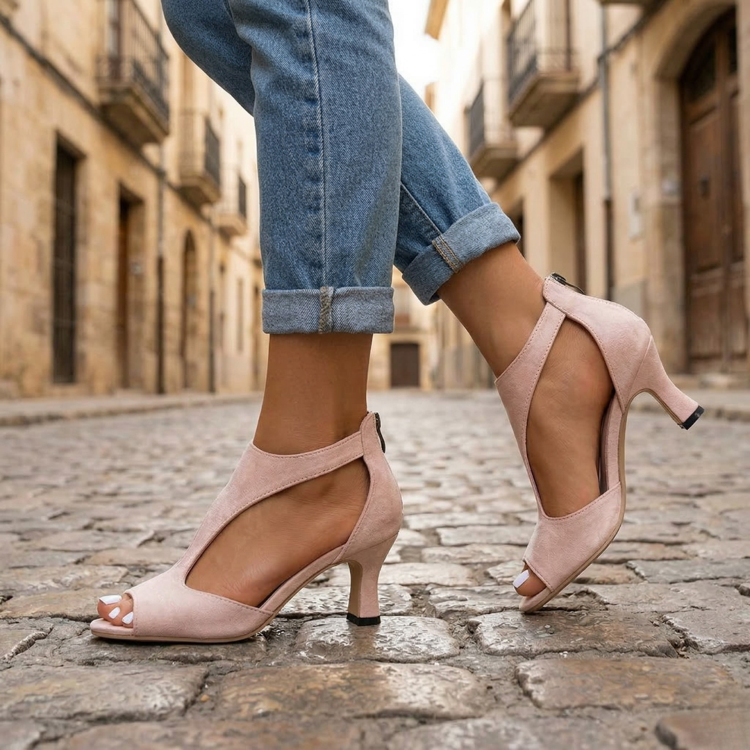 Low Heel Ankle Strap Sandals for Women - OutfitLondon