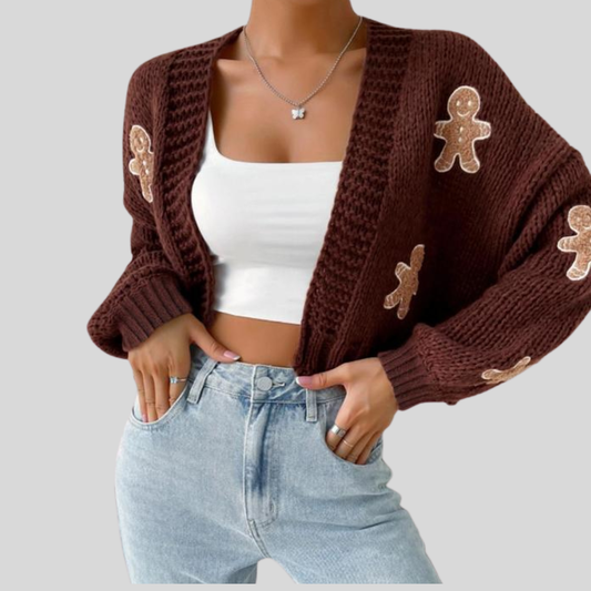 Soft Open Cardigan with Fun Graphic Print for Women - OutfitLondon