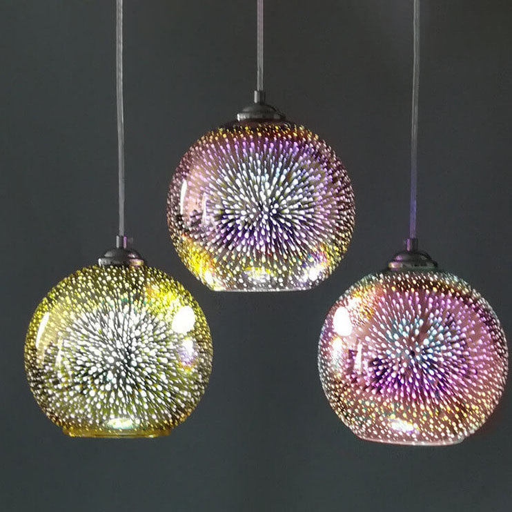 Vibrant Hanging Glass Ceiling Light