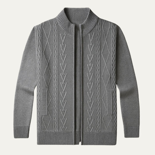 Traditional Mens Knit Cardigan Sweater - OutfitLondon