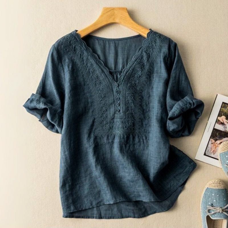 Casual Embroidered Womens Blouse - OutfitLondon