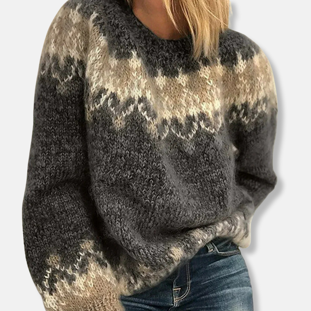 Large Fair Isle Geometric Sweatshirt
