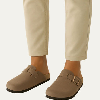 Classic Tan Suede Moccasin Slippers for Men