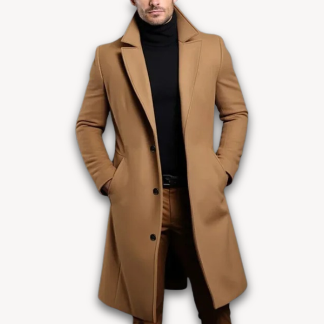 Classic Mens Black Winter Coat Slim Fit