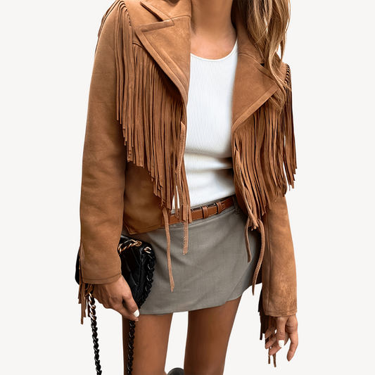 Fashionable Tassel Suede Coat - OutfitLondon