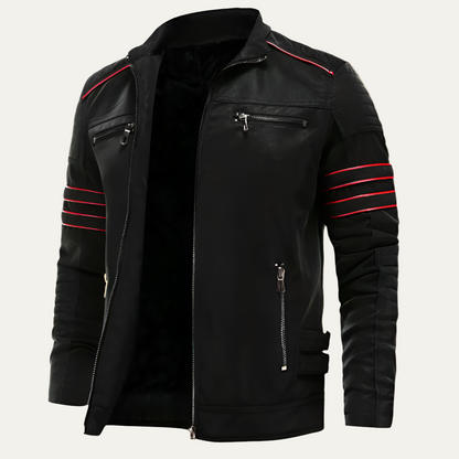 Biker Style Genuine Leather Jacket - OutfitLondon