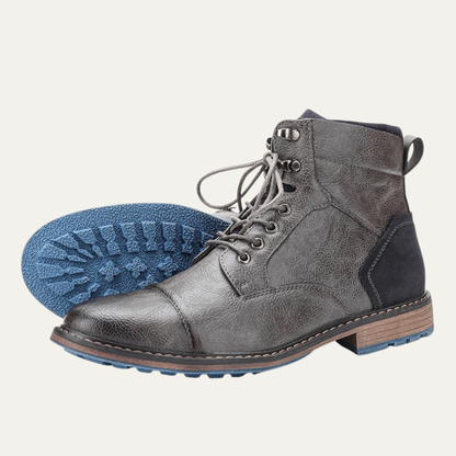 Brown Leather Mens Ankle Boots Lace Up Style - OutfitLondon