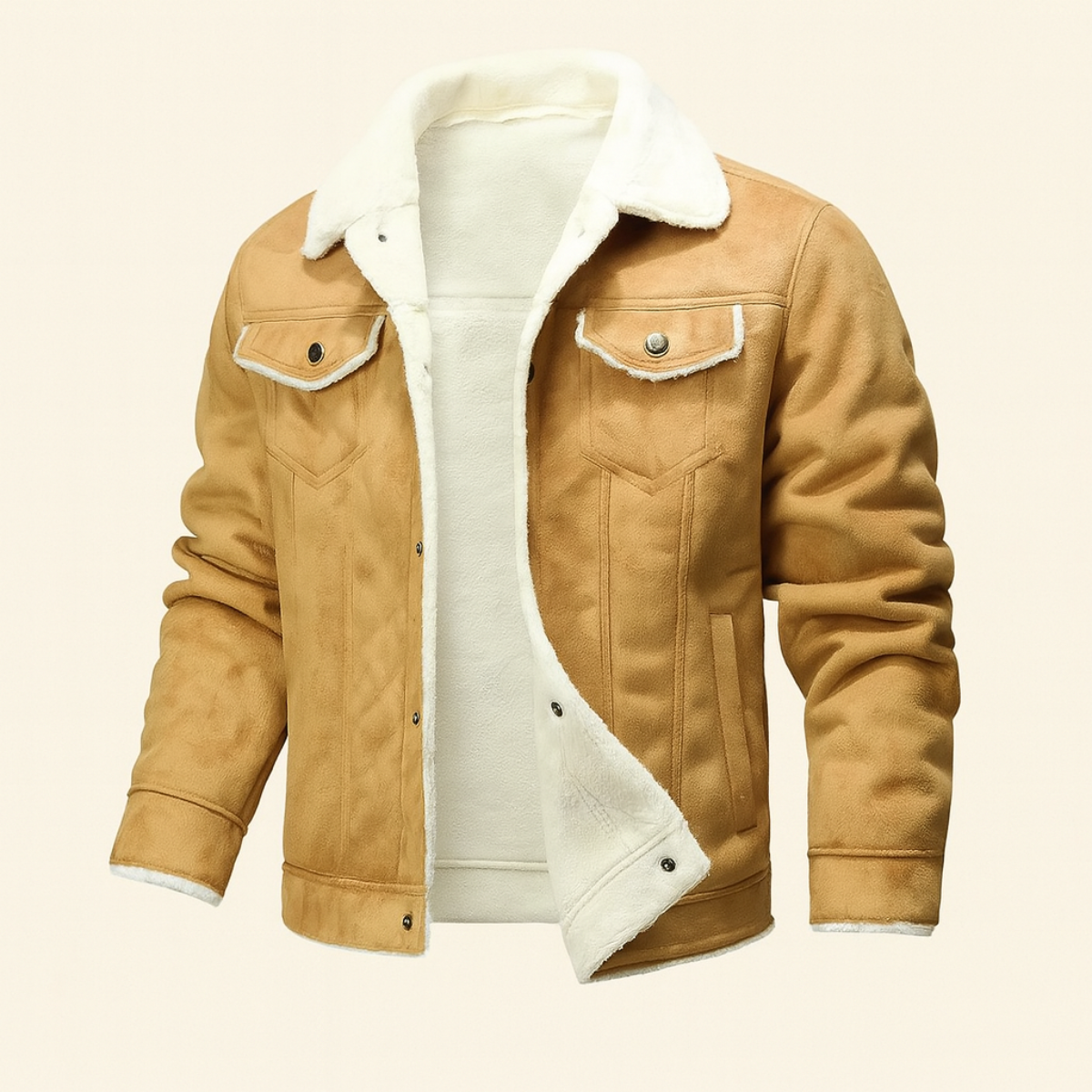 Classic Men's Faux Leather Shearling Coat