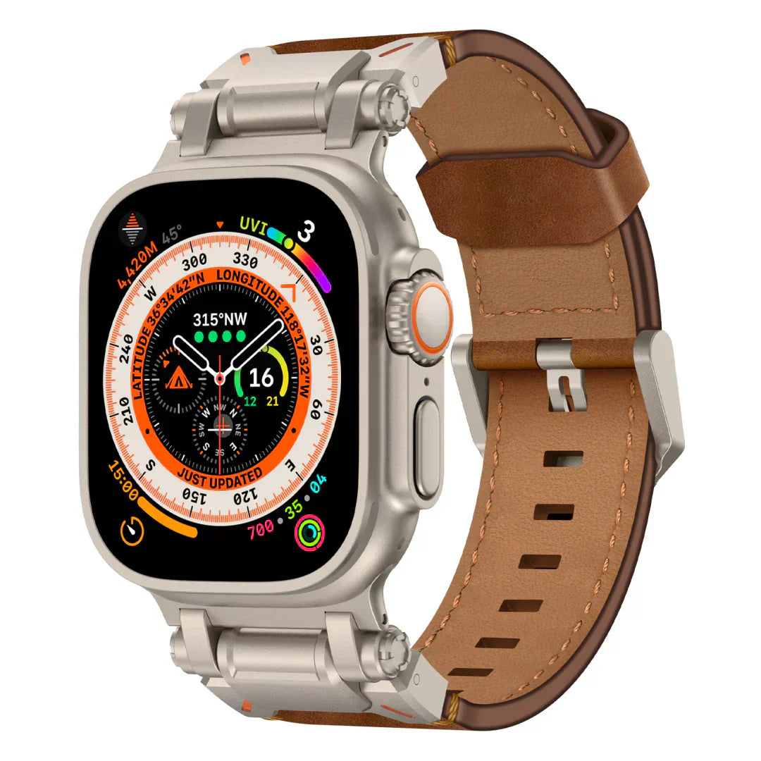 Genuine Leather Strap for Apple Watch with Silver Buckle - OutfitLondon