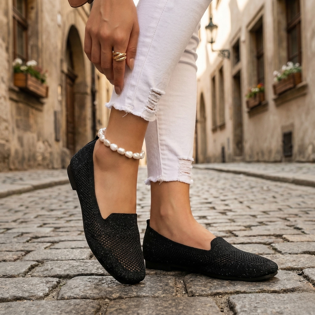 Comfortable Sparkle Flat Shoes for Women Everyday Wear - OutfitLondon
