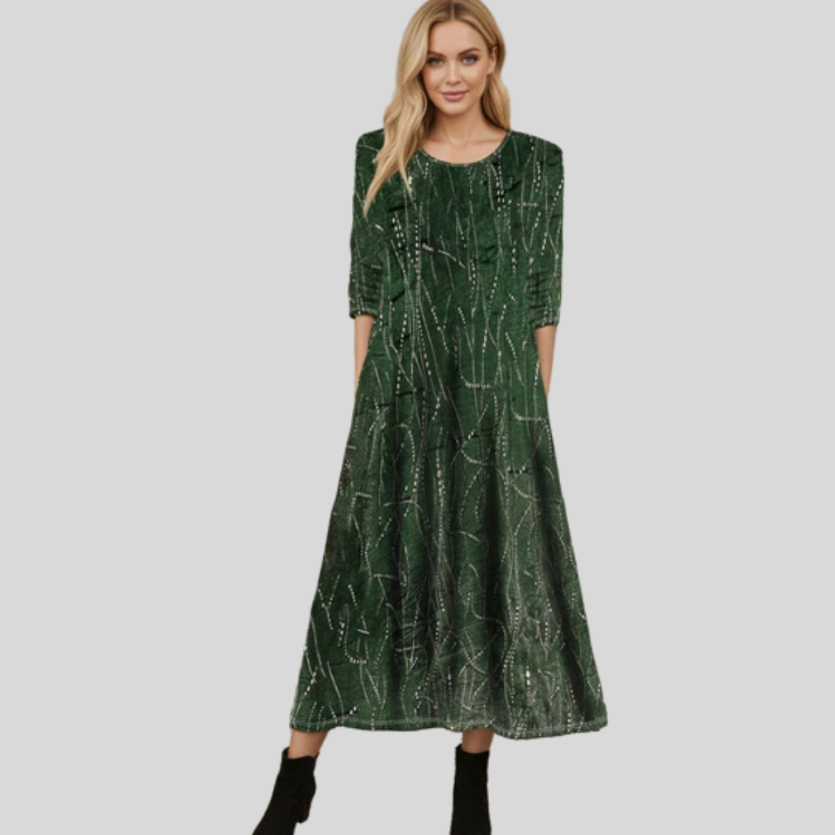 Elegant Long Sleeve Evening Dress - OutfitLondon