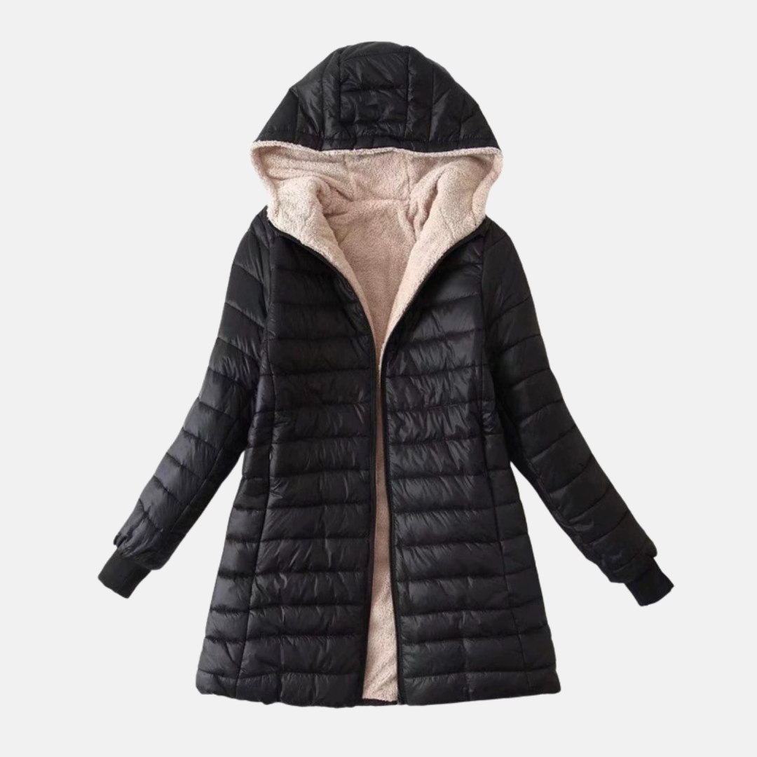 Warm Quilted Puffer Jacket with Hood and Soft Lining - OutfitLondon