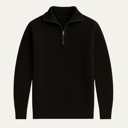 Warm Wool Quarter Zip Sweater - OutfitLondon