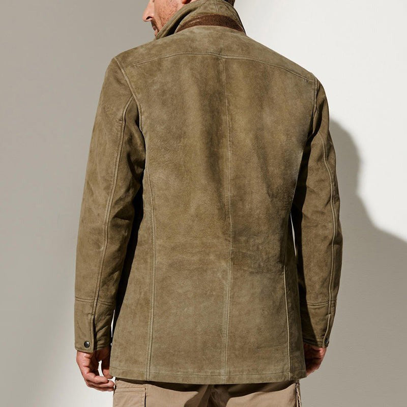 Men's Luxury Suede Leather Jacket Classic Fit