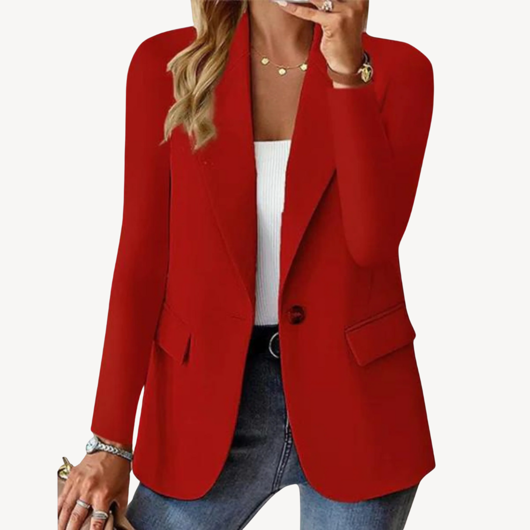 Classic One Button Women's Blazer Coat