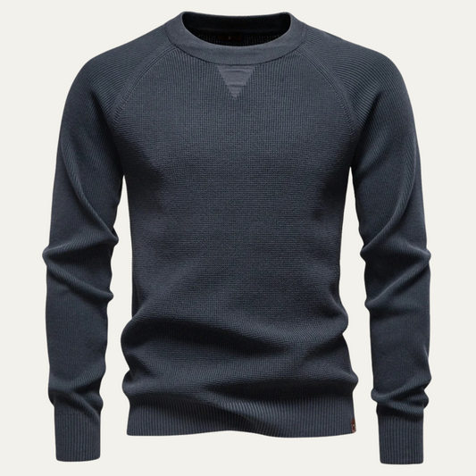 Relaxed Fit Men's Knit Crew Neck Sweater - OutfitLondon