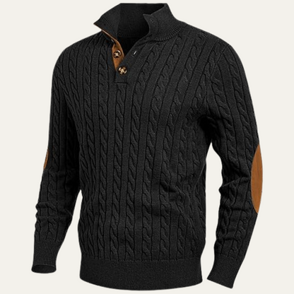 Classic Men's Cable Crew Neck Sweater - OutfitLondon