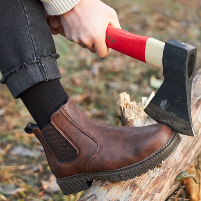 Durable Steel Toe Leather Work Boots