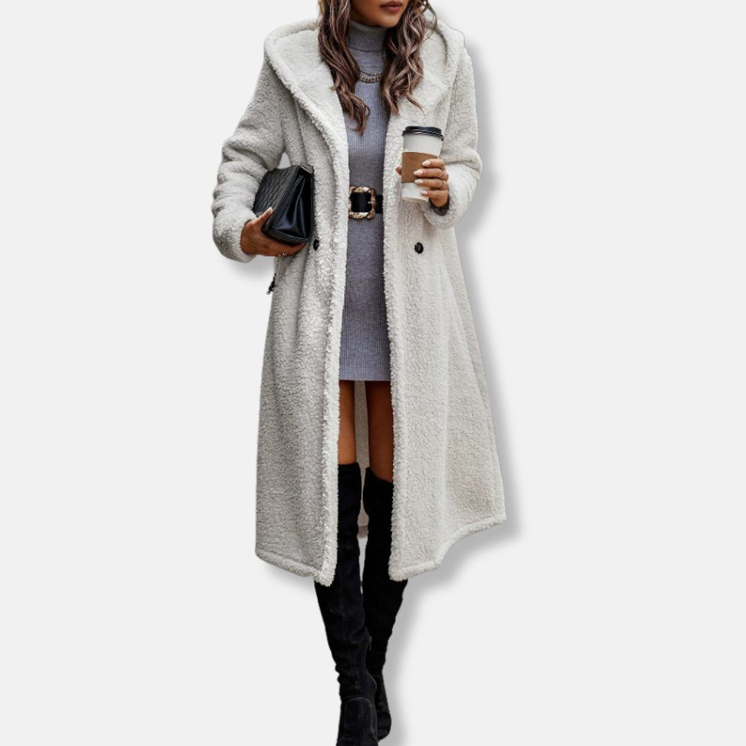Soft Hooded Women's Fleece Coat Relaxed Fit - OutfitLondon