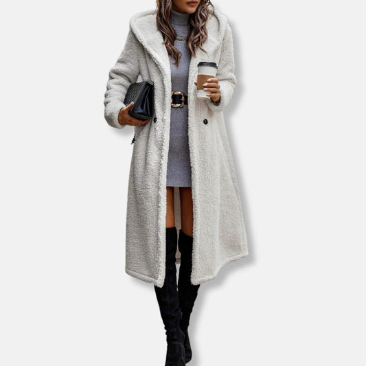 Soft Hooded Women's Fleece Coat Relaxed Fit - OutfitLondon