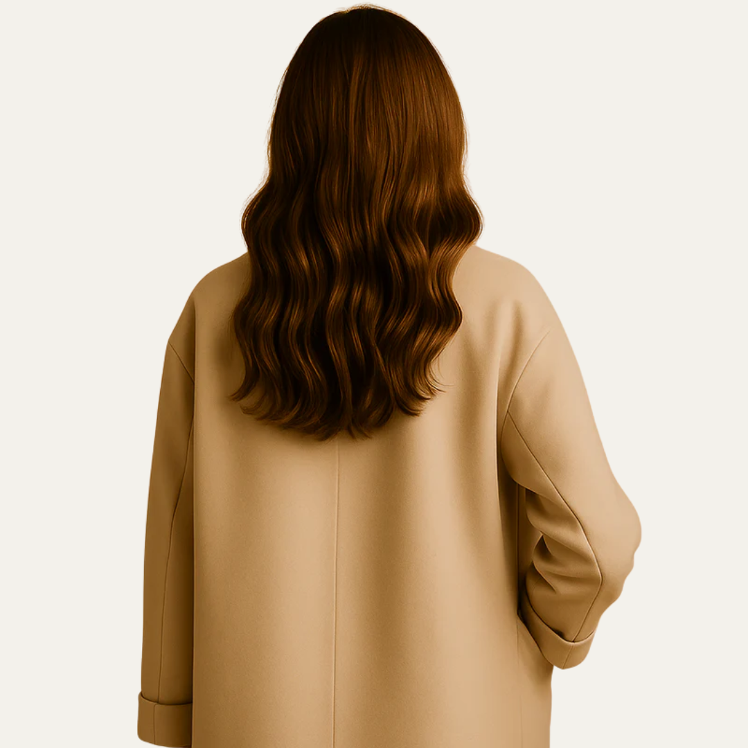Ladies Large Warm Double Button Coat - OutfitLondon
