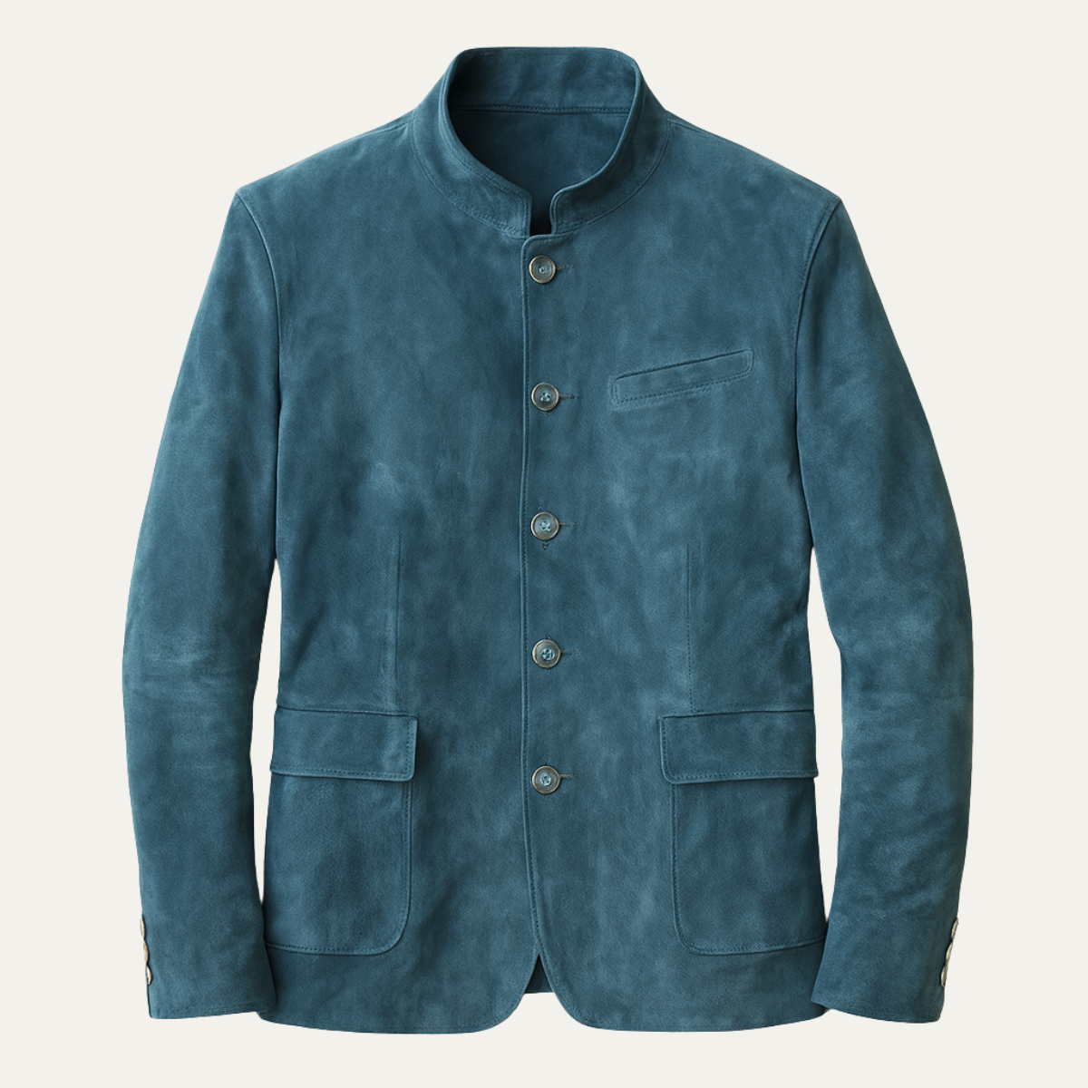 Luxury Men's Suede Blazer Jacket with Smart Collar - OutfitLondon