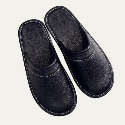 Comfortable Men's Leather Slippers - OutfitLondon