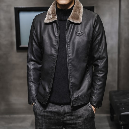 Classic Synthetic Leather Pilot Jacket for Men - OutfitLondon