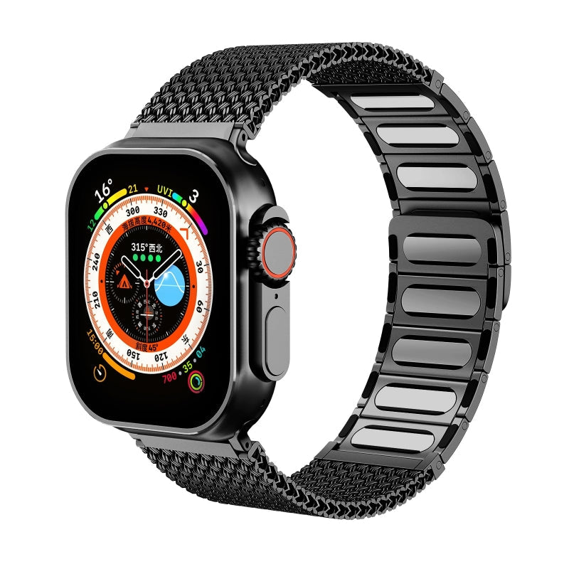 Fashionable Woven Stainless Steel Apple Watch Band - OutfitLondon