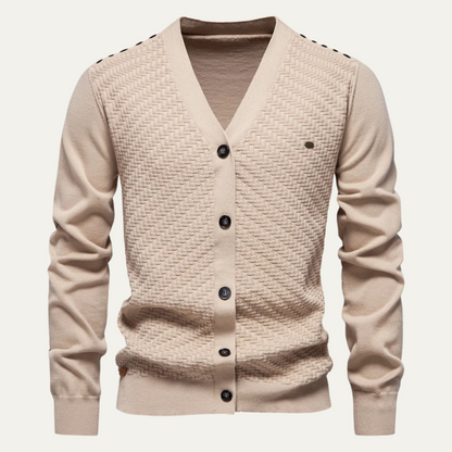 Relaxed Fit Men's V Neck Cardigan Sweater - OutfitLondon