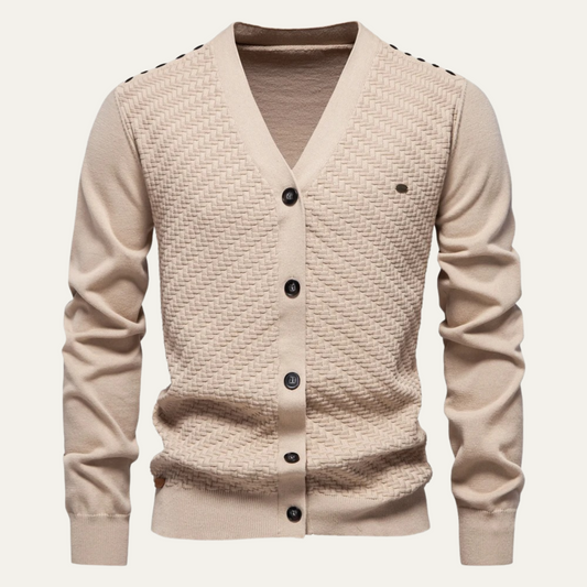 Relaxed Fit Men's V Neck Cardigan Sweater - OutfitLondon