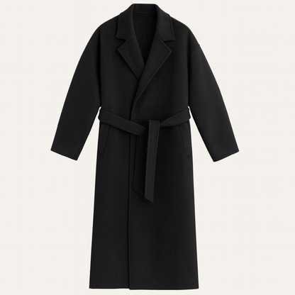 Classic Tan Wool Overcoat for Men with Belt - OutfitLondon