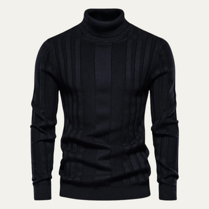 Classic Men's Fitted Knit Turtleneck Sweater - OutfitLondon
