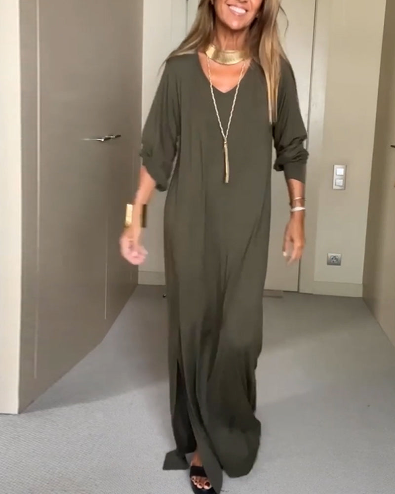 Comfortable Casual V Neck Summer Dress