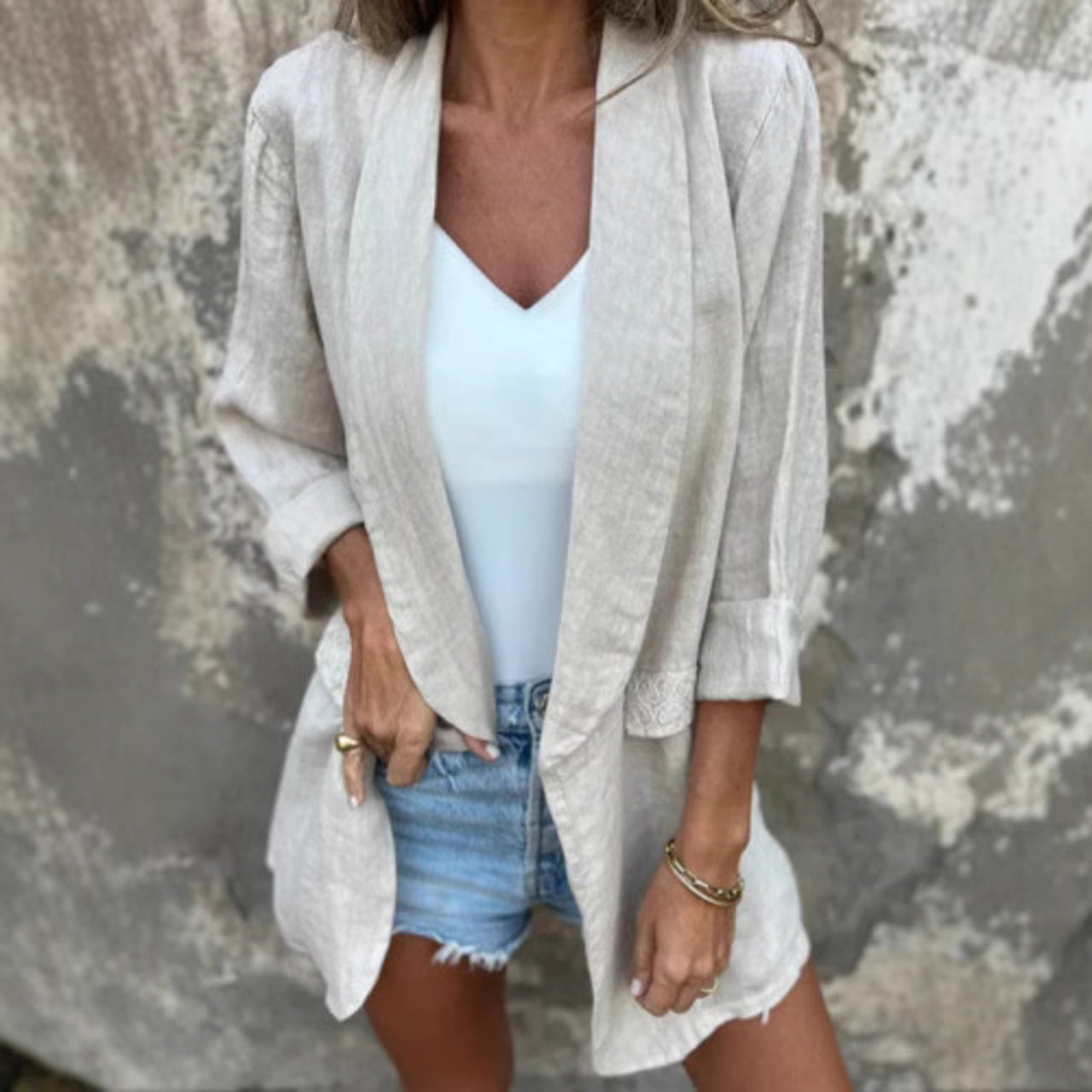 Timeless Ladies' Open Front Coat Jacket - OutfitLondon