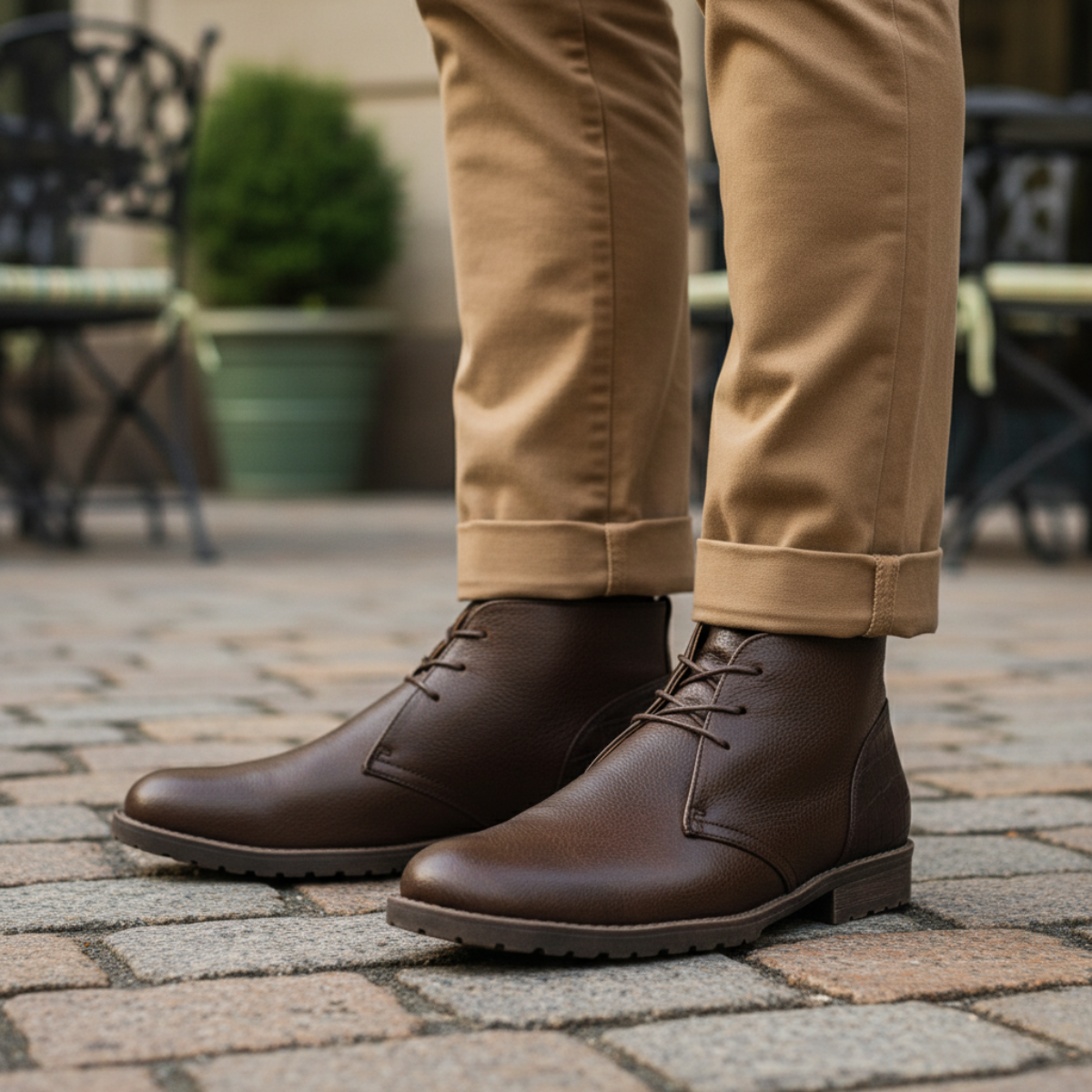 Vintage Men's Brown Leather Ankle Boots