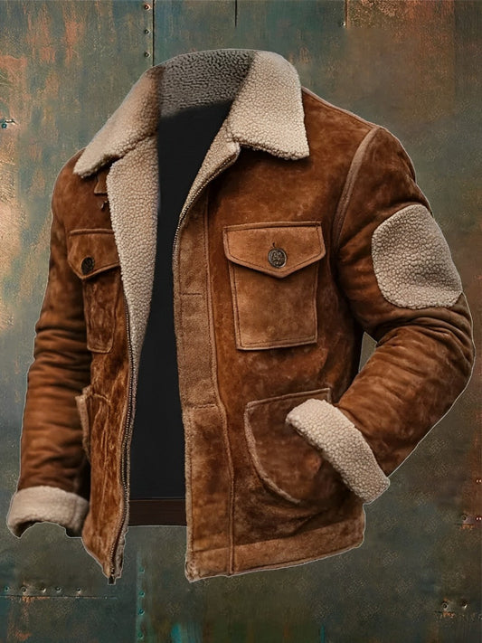 Warm Faux Leather Bomber Jacket - OutfitLondon