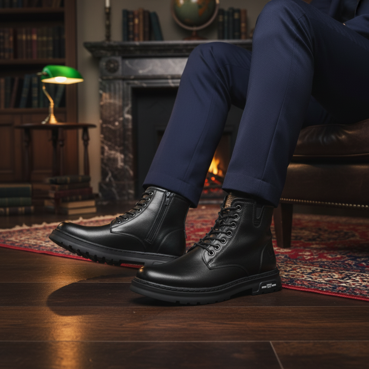 Stylish Men's Waterproof Leather Ankle Boots