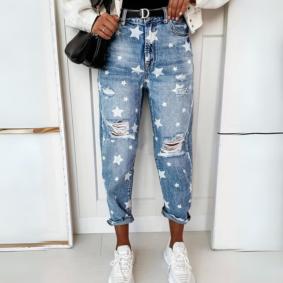Fashionable Ripped High Waisted Women's Jeans - OutfitLondon