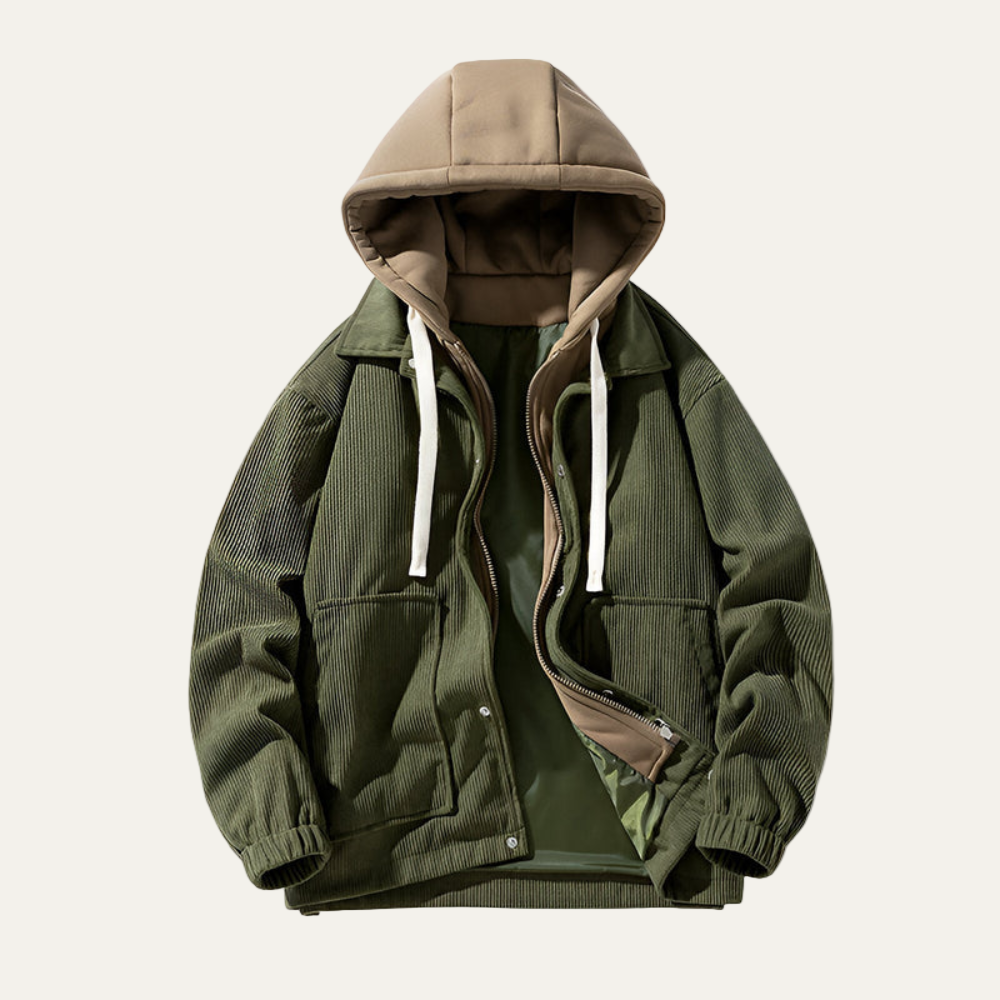 Rugged Cotton Hoodie Denim Jacket