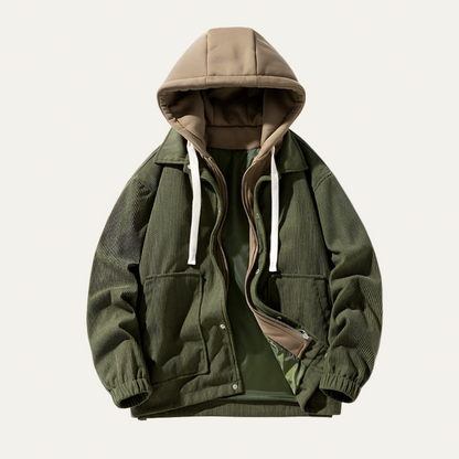 Rugged Cotton Hoodie Denim Jacket