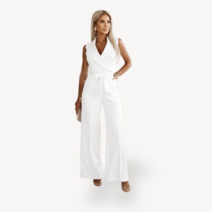 Women's Chic Sleeveless Flowy Wide Leg Jumpsuit